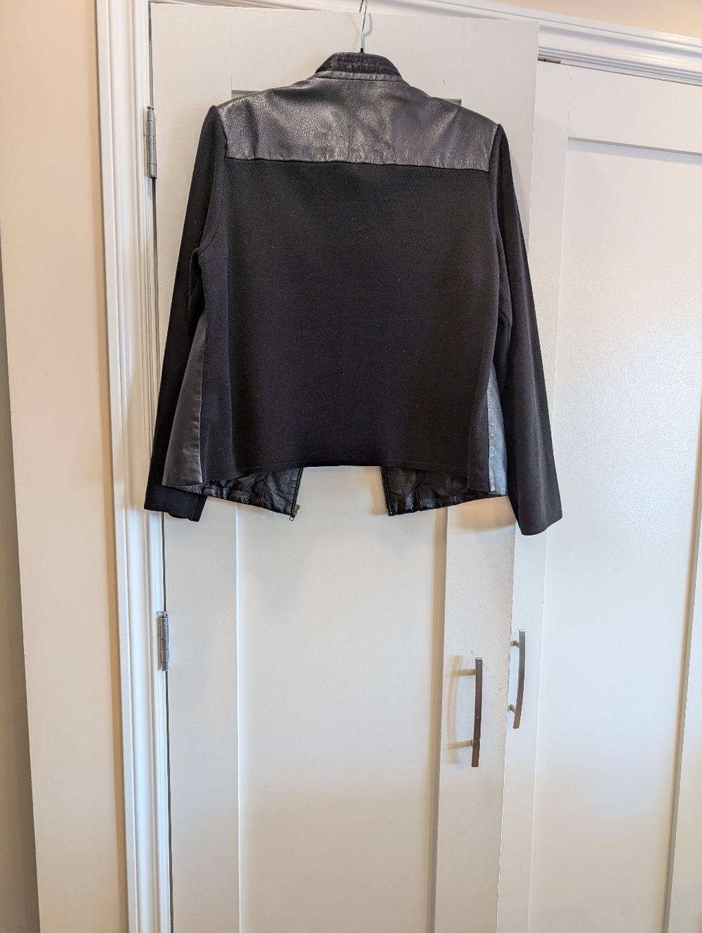 Leather/Knit Jacket In Black,XL - Picture 4 of 9